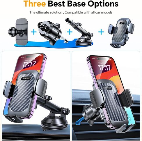Car Phone Holder Mount【Vacuum Chuck】Cell Phone Car Mount for Dash,Soporte De Telefono Para Carro,Universal Car Phone Mount,Automobile Cell Phone Holder for iPhone and Android Smartphones in Kuwait