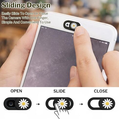 3 Pack Floral Pattern Webcam Cover Slide, Cute Ultra-Thin Laptop & Phone Camera Privacy Blocker for Chromebook,Computer,iPhone,Tablet and Smartphone (Multicolor) in Kuwait