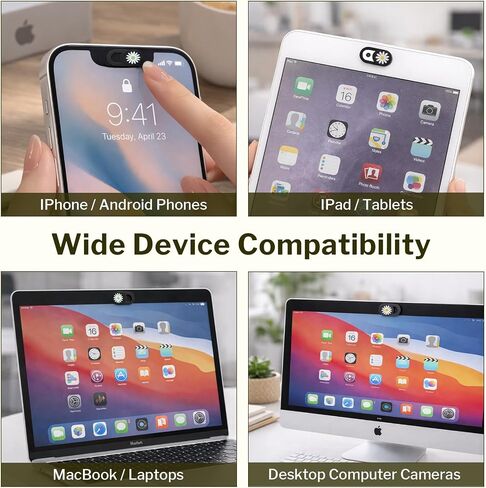 3 Pack Floral Pattern Webcam Cover Slide, Cute Ultra-Thin Laptop & Phone Camera Privacy Blocker for Chromebook,Computer,iPhone,Tablet and Smartphone (Multicolor) in Kuwait