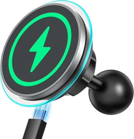 Magnetic Wireless Car Charging Phone Holder with 1-inch Ball Mount for Magsafe, Super Magnet & Anti-Slip 1" (25mm) Ball Mount Phone Holder Compatible with RAM Mounts Double Socket Arm in Kuwait