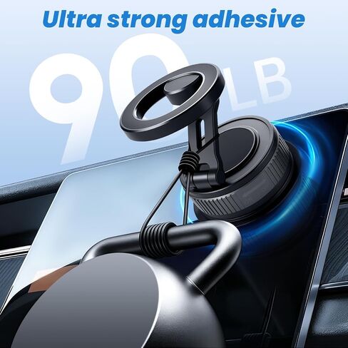 Car Phone Holder for Magsafe 360 Degree Rotation Adjustable Car Phone Mount Dashboard Windshield Vacuum Magnetic Holder for All Cellphone in Kuwait