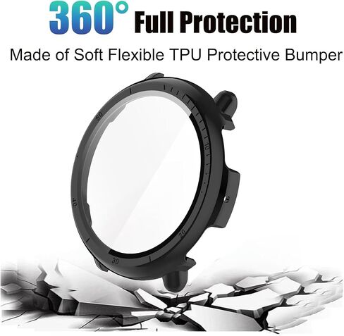 Active 2 Screen Protector Case Compatible with Amazfit Active 2 Smart Watch 44mm, Ultra-Thin Hard PC Protective Cover Slim for Tempered Glass for Active 2 Accessories, 4 Pack in Kuwait