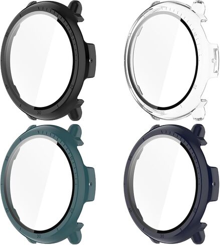 Active 2 Screen Protector Case Compatible with Amazfit Active 2 Smart Watch 44mm, Ultra-Thin Hard PC Protective Cover Slim for Tempered Glass for Active 2 Accessories, 4 Pack in Kuwait