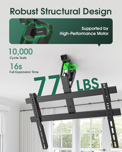 Motorized TV Mount for 23 to 55 Inch Screens, Remote Control, Black in Saudi Arabia
