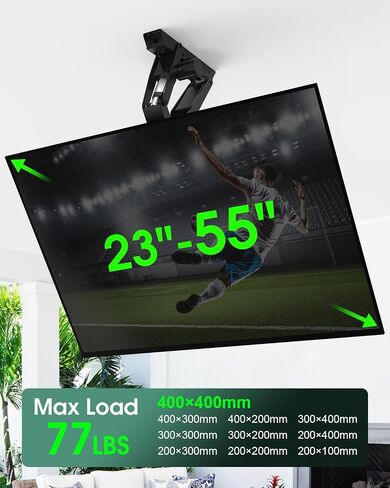 Motorized TV Mount for 23 to 55 Inch Screens, Remote Control, Black in Saudi Arabia