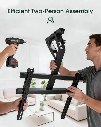 Motorized TV Mount for 23 to 55 Inch Screens, Remote Control, Black in Saudi Arabia