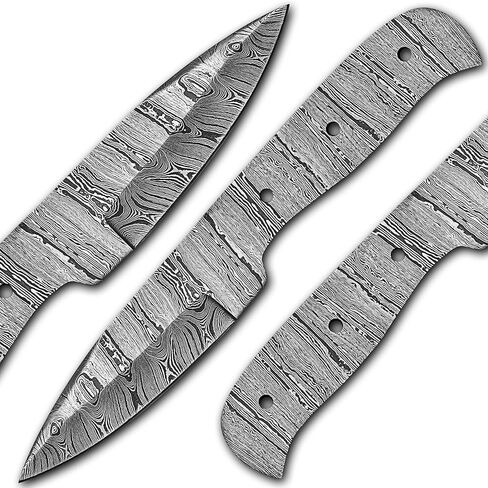 Damascus Steel outdoor knife Blank, Tactical, Survival, Camping, DIY, Knife Making kit, Skinner knife Blank Blade in Saudi Arabia