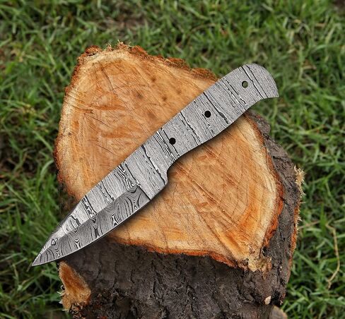 Damascus Steel outdoor knife Blank, Tactical, Survival, Camping, DIY, Knife Making kit, Skinner knife Blank Blade in Saudi Arabia