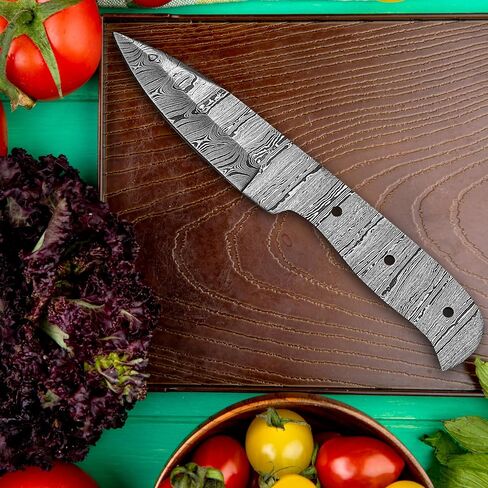 Damascus Steel outdoor knife Blank, Tactical, Survival, Camping, DIY, Knife Making kit, Skinner knife Blank Blade in Saudi Arabia
