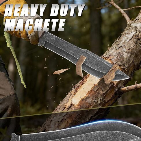 Fixed Blade Hunting Knife with Sheath for Men,Full Tang Outdoor Survival Sharp Bushcraft Knives For Camping,Hiking,15.75" Yard Work Machete for Cutting Trees Heavy Duty in Saudi Arabia