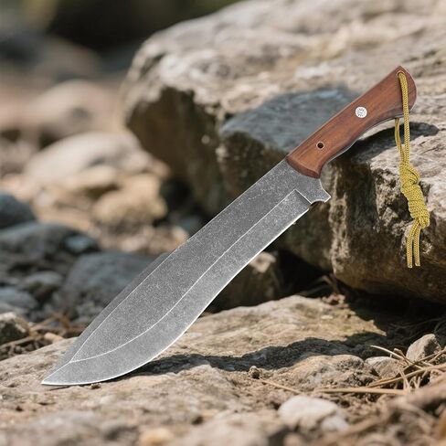 Fixed Blade Hunting Knife with Sheath for Men,Full Tang Outdoor Survival Sharp Bushcraft Knives For Camping,Hiking,15.75" Yard Work Machete for Cutting Trees Heavy Duty in Saudi Arabia