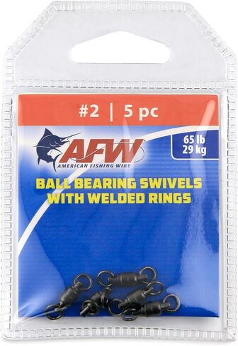AFW Solid Brass Ball Bearing Snap Fishing Swivels, #2-10, 65lb - 660lb Test in Saudi Arabia
