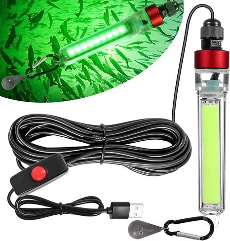 Super Bright Underwater Green Fishing Light, LED Green Light for Fishing, 12W 1300 Lumens IP68 Rated Submersible Light Attractants for Docks, Boats, Kayaks in Saudi Arabia