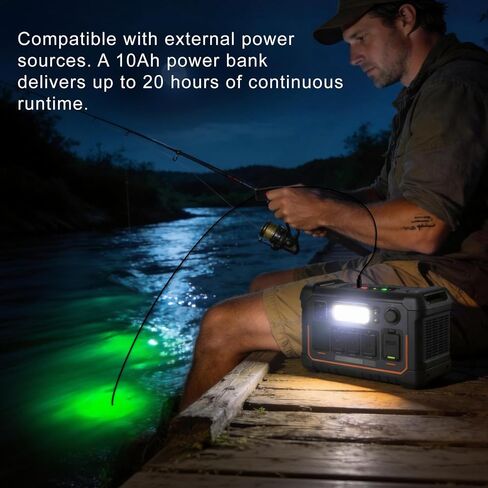 Super Bright Underwater Green Fishing Light, LED Green Light for Fishing, 12W 1300 Lumens IP68 Rated Submersible Light Attractants for Docks, Boats, Kayaks in Saudi Arabia