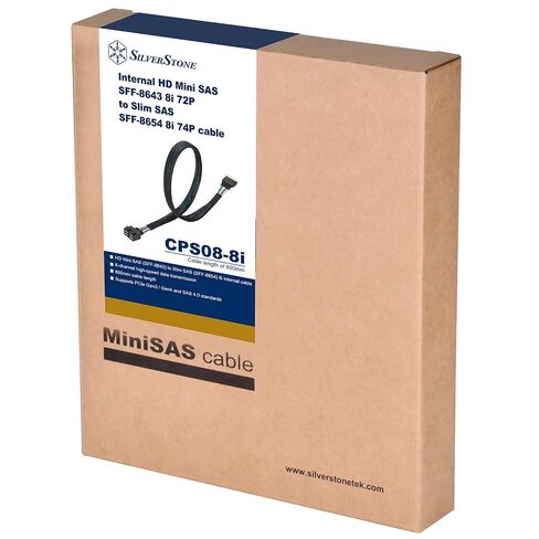 SilverStone Technology CPS08-8i Mini SAS HD to SlimSAS 8i High-Speed Internal Cable, SST-CPS08-8i in Saudi Arabia
