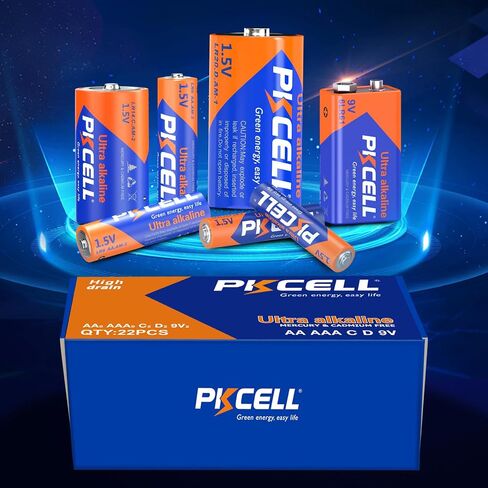 PKCELL 52 Counts Alkaline Battery Variety Pack, Mixed Assorted Battery Set in Saudi Arabia