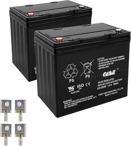 Casil 12V 12Ah SLA AGM Battery 2 Pack – Mobility Scooter Replacement for Go-Go Elite Traveller SC40E SC44E, Sealed Lead Acid Rechargeable 12 Volt 12Ah Battery in Kuwait