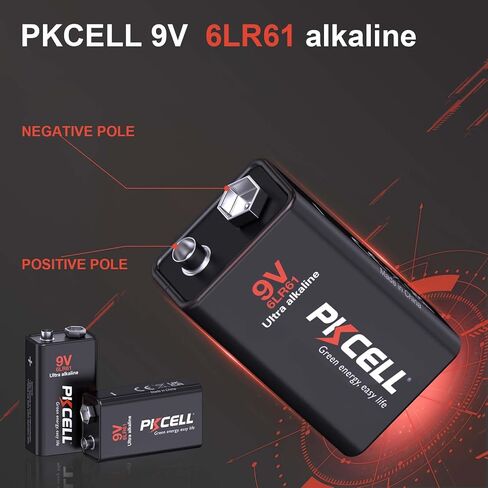 PKCELL 12-Pack 9V Batteries, Ultra Alkaline 9 Volt Battery for Smoke Alarms in Saudi Arabia