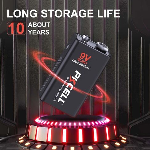 PKCELL 12-Pack 9V Batteries, Ultra Alkaline 9 Volt Battery for Smoke Alarms in Saudi Arabia
