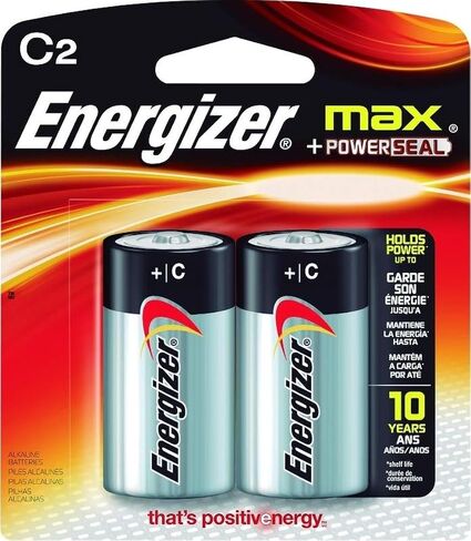 Energizer MAX C Batteries (2 Pack), C Cell Alkaline Batteries in Kuwait