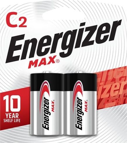 Energizer MAX C Batteries (2 Pack), C Cell Alkaline Batteries in Kuwait
