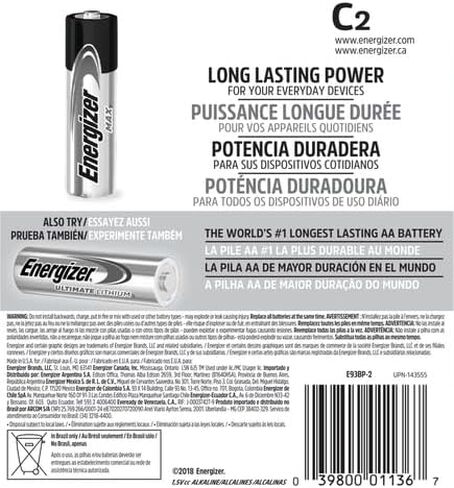 Energizer MAX C Batteries (2 Pack), C Cell Alkaline Batteries in Kuwait