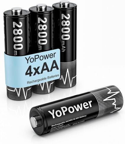 8 Pack Rechargeable AA Batteries with Charger 2800mAh Long Lasting in Kuwait