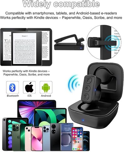 Wireless Bluetooth Page Turner TikTok Scrolling Ring Compatible with Kindle/Kobo/iOS/Android Ideal for E-Readers/TikTok Videos/Camera Recording (Black) in Kuwait