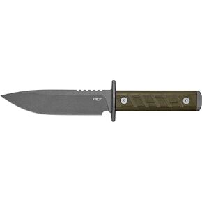 Zero Tolerance 0006 Fixed Blade Knife, Full Tang 6 inch CPM 3V Blade Field Knife, Green G10 Handle, Durable Kydex Sheath, Made in the USA in Kuwait