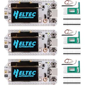 3 Set LoRa Development Board with Case, LoRa V3 Meshtastic WiFi, LoRa V3 WiFi Bluetooth Dual Core 240MHz CP2102 Chip with 0.96" OLED Display and 863-928MHz Antenna for Arduino in Kuwait