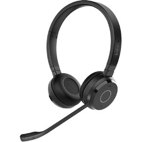 Jabra Evolve 65 TE (Third Edition) Wireless Dual-Ear Headphones - Noise-Canceling Mic, 16 hrs Battery Life, Dual Connectivity, MS Teams Certified, Supports Other Platforms, Black (Renewed) in Kuwait