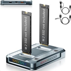 Dual-Bay M.2 SSD Cloner 20Gbps NVMe Duplicator Quadruple Cooling in Kuwait