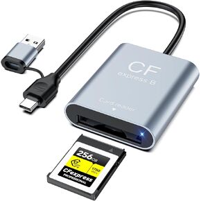 CFexpress Type B Card Reader USB 3.2 Gen 2 10Gbps, 2-in-1 USB-C & USB-A Adapter, Portable CFexpress Type B Adapter for Windows/Mac/Linux/Android, iPhone/iPad, Laptops & Tablets in Kuwait