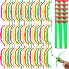 60 Pack Kids Bow and Arrow Sets Mini Bow and Toy Arrow Small Archery Bow Shooter for Kids Sports FunTarget Outdoor Game Sport Party Favors Gifts in Kuwait