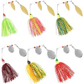Spinner Baits Fishing Lures Kit,Bass Fishing Lures Spinnerbaits Buzzbait Set Hard Metal Swimbait Jig Lure for Bass Pike Trout Walleye Freshwater Saltwater in Saudi Arabia