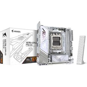 GIGABYTE X870I AORUS PRO Ice Motherboard - Supports AMD Ryzen 9000 Series CPUs, 8+2+1 Phase VRM, up to 8400MHz DDR5 (OC), 1xPCIe 5.0 M.2 + 1xPCIe 4.0 M.2, WI-FI 7, 2.5GbE LAN, USB 4 in Kuwait