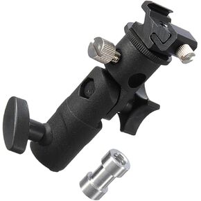 Adjustable Flashlight Bracket Holder for Photography, Aluminum Alloy and Abs Material, Securely Hold Equipment with 3/8 and 1/4 Screw Mounts, Compatible with Light Stand Umbrella in Kuwait