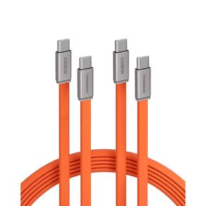 chubbycable Flat Silicone 240W USB C to USB C Cable, 6FT/2-Pack, Orange in Saudi Arabia