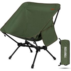 TOBTOS Ultralight Camping Chair, Portable Folding Chair Support 330 lbs, Compact Backpacking Chair with Carry Bag for Hiking Travel (Green) in Kuwait