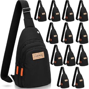 12 Pcs Sling Backpack Bags for Men Women Waterproof Crossbody Backpack Chest Bags Dual Pocket Travel Fanny Pack Lightweight Phone Crossover Daypack for Hiking Travel Running Sports in Kuwait