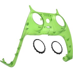 eXtremeRate Clear Green Decorative Trim Shell Compatible with p s 5 Controller, DIY Replacement Clip Shell, Custom Plates Cover Compatible with p s 5 Controller with Accent Rings in Saudi Arabia