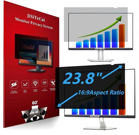 23.8 Inch 16:9 Computer Privacy Screen Filter for Monitor - Privacy Shield and Anti-Glare Protector in Kuwait