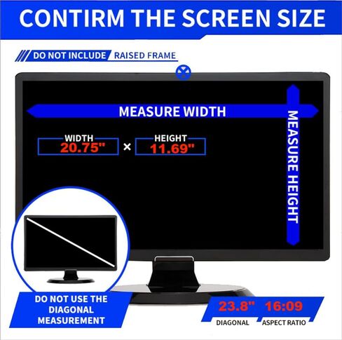 23.8 Inch 16:9 Computer Privacy Screen Filter for Monitor - Privacy Shield and Anti-Glare Protector in Kuwait