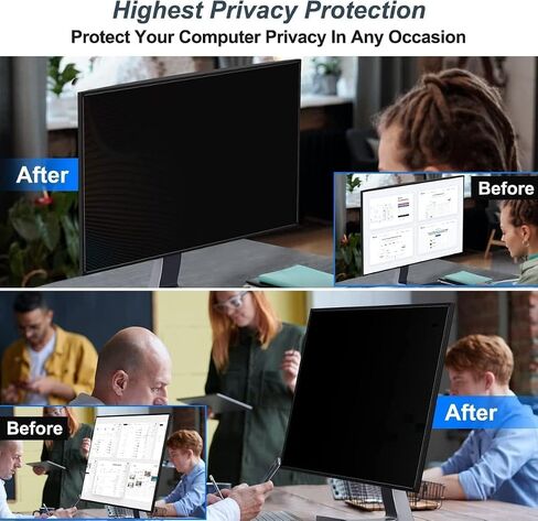 23.8 Inch 16:9 Computer Privacy Screen Filter for Monitor - Privacy Shield and Anti-Glare Protector in Kuwait