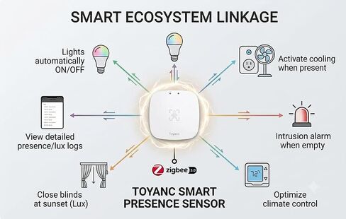 Smart Human Presence Sensor - 24GHz mmWave Radar Micro-Movement Detection, 0-2000 Lux Light Sensor, Home Assistant Compatible, Tuya Zigbee 3.0 Hub Required in Kuwait