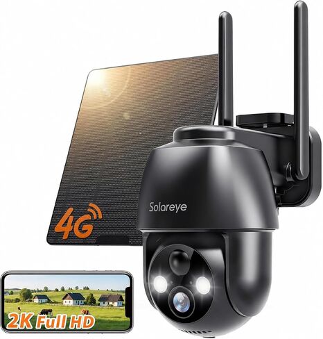 4G LTE Cellular Security Camera Outdoor with SIM Card, Solar Powered Camera in Kuwait