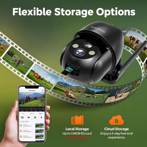 4G LTE Cellular Security Camera Outdoor with SIM Card, Solar Powered Camera in Kuwait