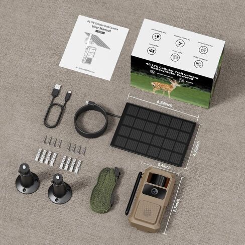 Loatos 48MP Trail Camera, AI Animal Detection 2K Live Cellular Trail Camera in Kuwait