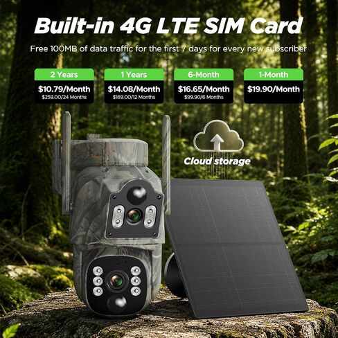 Cellular Trail Camera, 4G LTE Dual Lens Game Camera with Live Streaming in Kuwait