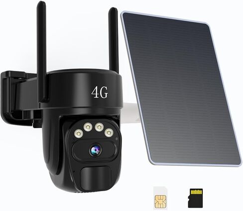 ESCANU 4G LTE Cellular Trail Camera,360° Live Streaming Solar Camera with SD Card & SIM Card,No WiFi Needed,2k Night Vision,PIR Motion Detection for Hunting/Outdoor Security in Kuwait